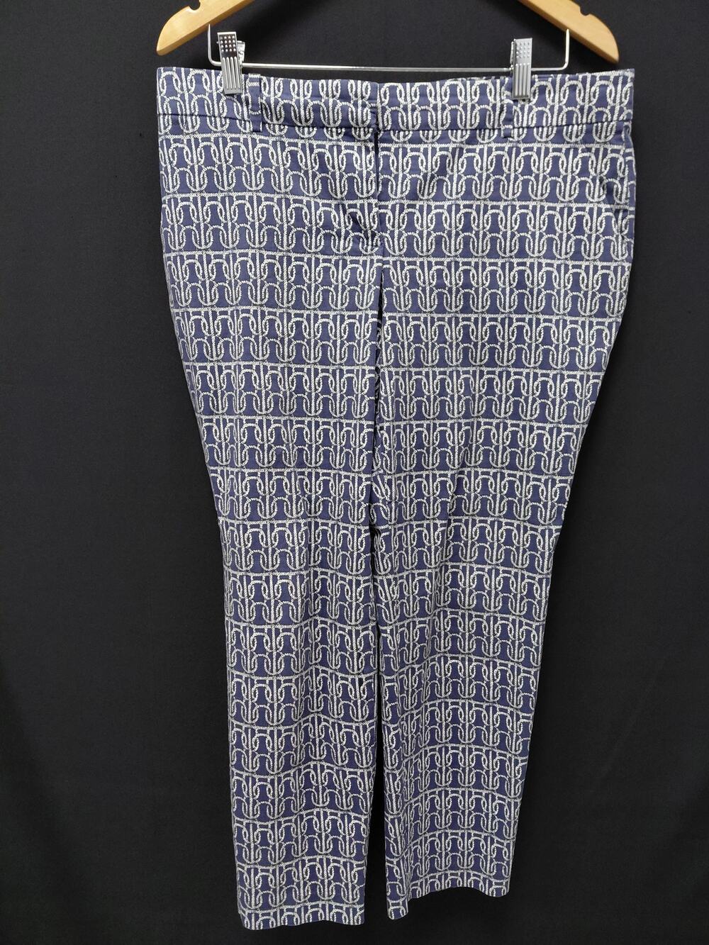 J.CREW Cafe Capri Pants Blue Women Patterned Size 10
